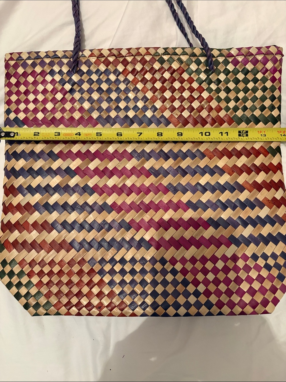 NWOT Woven Multicolor Straw Tote Bag - Unbranded - Picture 8 of 9